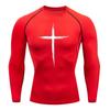 Abbigliamento sportivo da uomo ad asciugatura rapida con stampa a croce 2024, maglia a compressione da running, maglia muscolare atletica, sottogiacca da palestra, top sportivi S-3XL