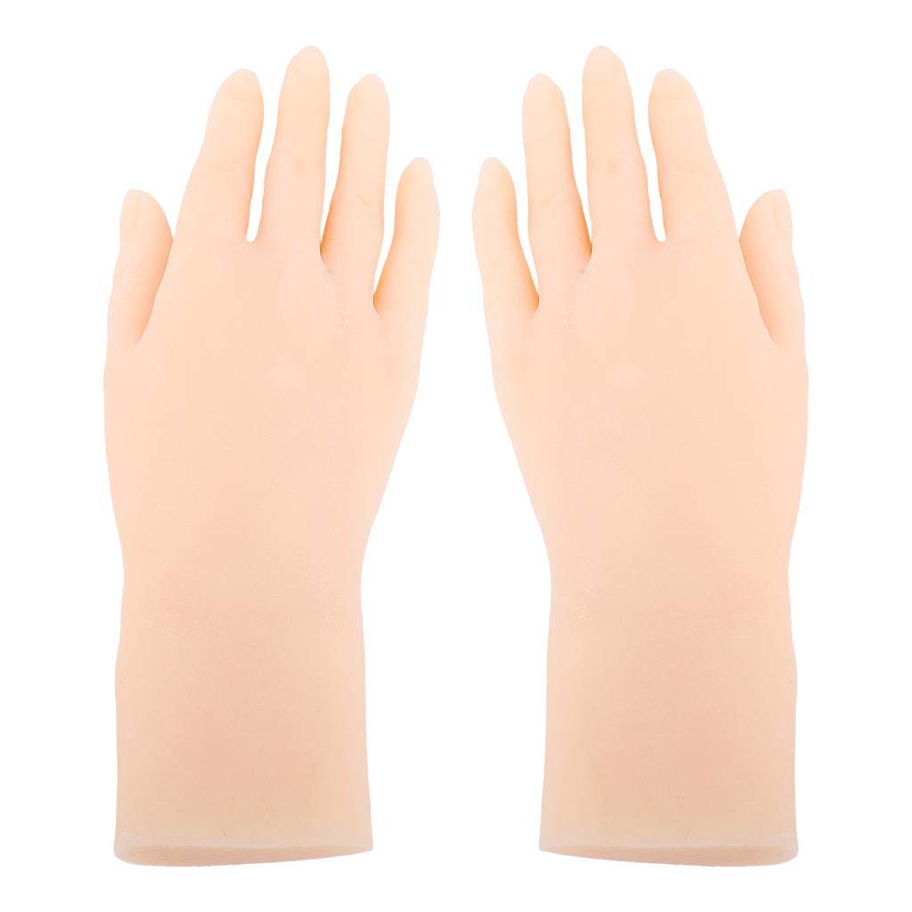 Silicone Model Hands Molding Female Mannequin Hands Pair for Manicurist Nails Practice Jewelry