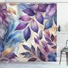 Purple Leaf Waterproof Polyester Shower Curtain with Hooks - Hot Selling Partition/Door Curtain