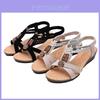 Elegant Women's Casual Peep-toe Flat Buckle Roman Sandals Shoes With Premium Microfiber
