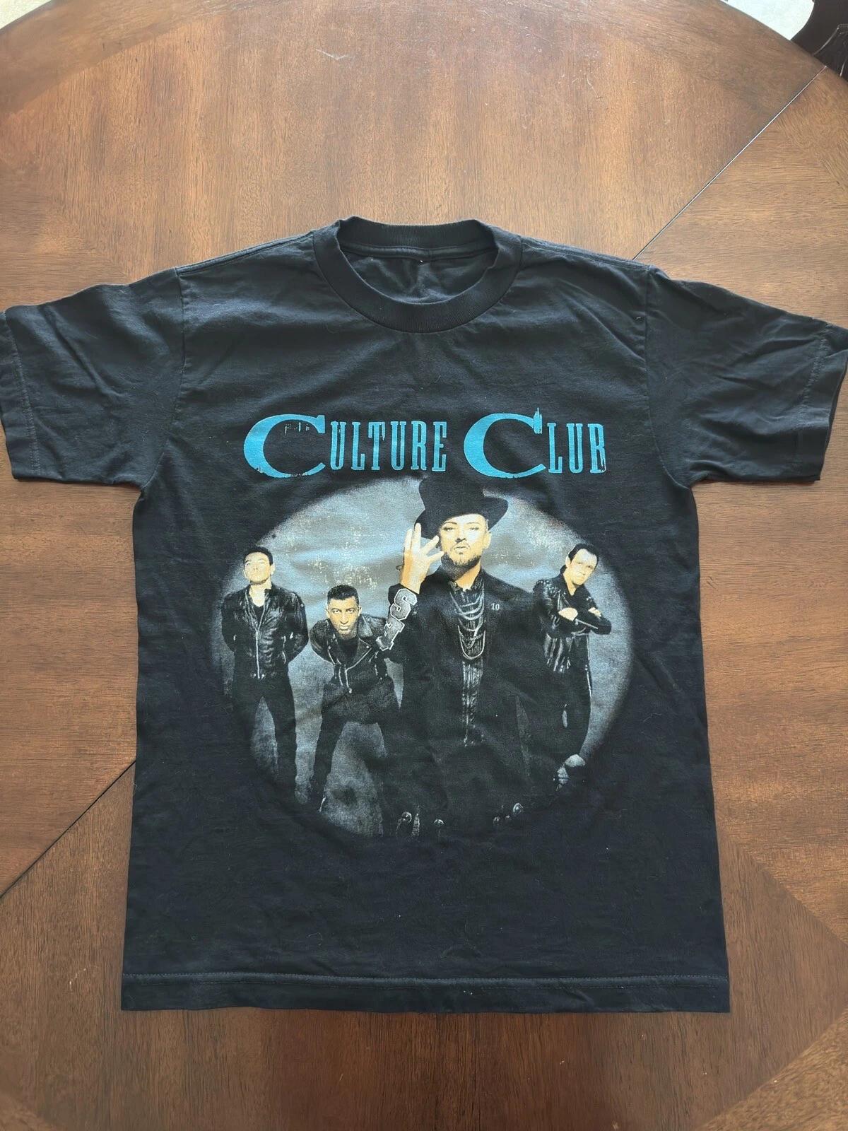 Boy George Culture Club Tour T shirt Size M Black Band Tee L