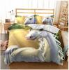 Long Hair Unicorn Quilt Cover Set For Teen Boy Girls Yellow Bedding Duvet Cover With Pillowcases Kids Bedding Set Dekbedovertrek