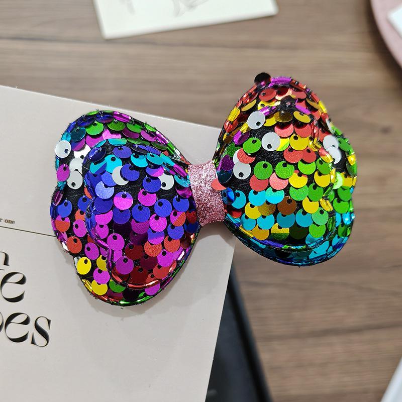 Sequin Bow Hair Clips Sparkly Princess Hair Pins for Flower Girls Wedding Banquet Daily Hair Decor