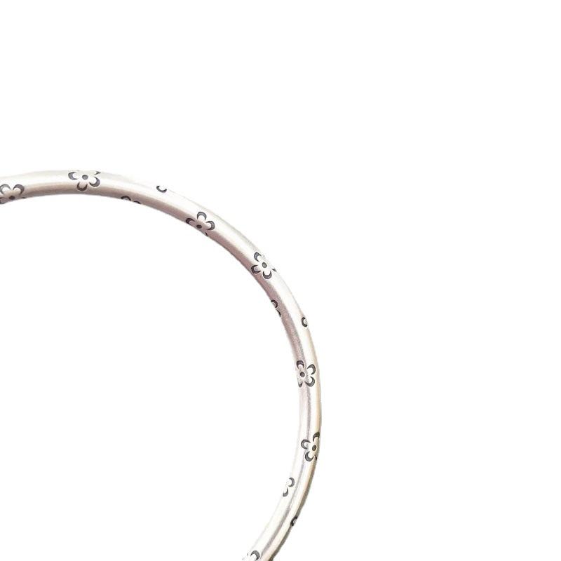 Reinsilber S999 Vintage Silber Dekoration Chinesischer Stil Pflaumenblüte Glocke Armband Handgefertigt Schiebe-Zug Altes Silber