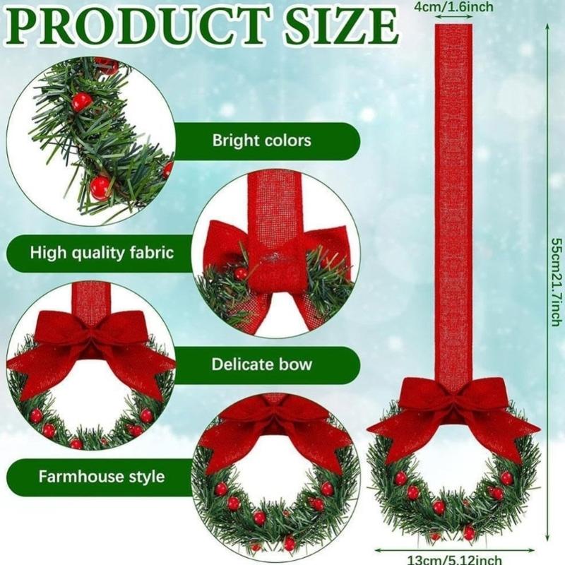 Plastic Bowknot Ribbon Wreath Closet Hangers Holiday Decoration for Home Office