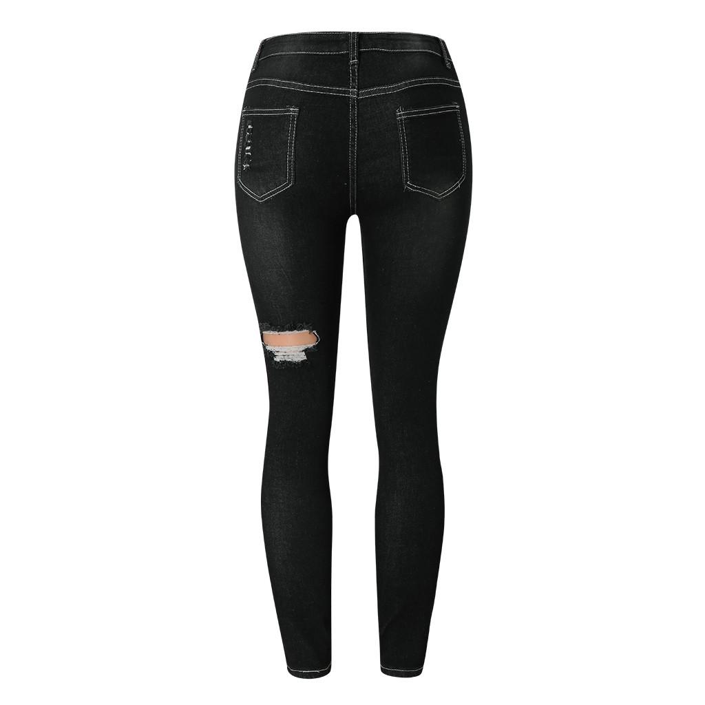 Women Fashion Pocket Wild Slim Fit Tight Pants