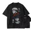 2026 Anime Jujutsu Kaisen Vintage Washed T Shirt Ryomen Sukuna Print Casual Cotton Tee Harajuku Streetwear Tops