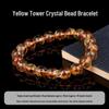 Natural Yellow Topaz & Citrine Crystal Round Bead Bracelet with Azeztulite for DIY Beading Accessories