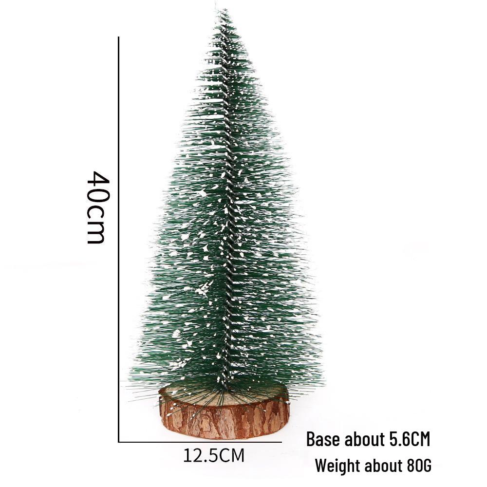 Christmas Mini Green & White Cedar Needle Tree Desktop Ornament