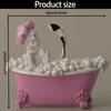 Artistic Resins Female Skeleton in Bathtub Statue Gothic Home Decors Bathing Skull Sculpture Figurine Desktop Ornament