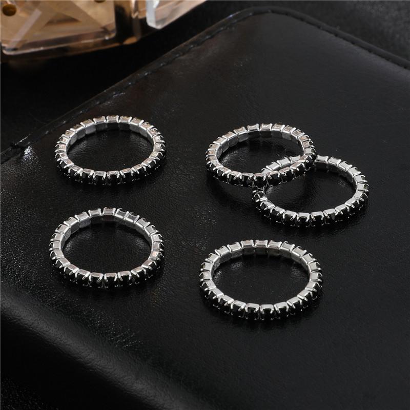 Single Row Rhinestone Ring, Elastic Ring, Diamond-Set Ring, Mixed Batch Elastic Ring