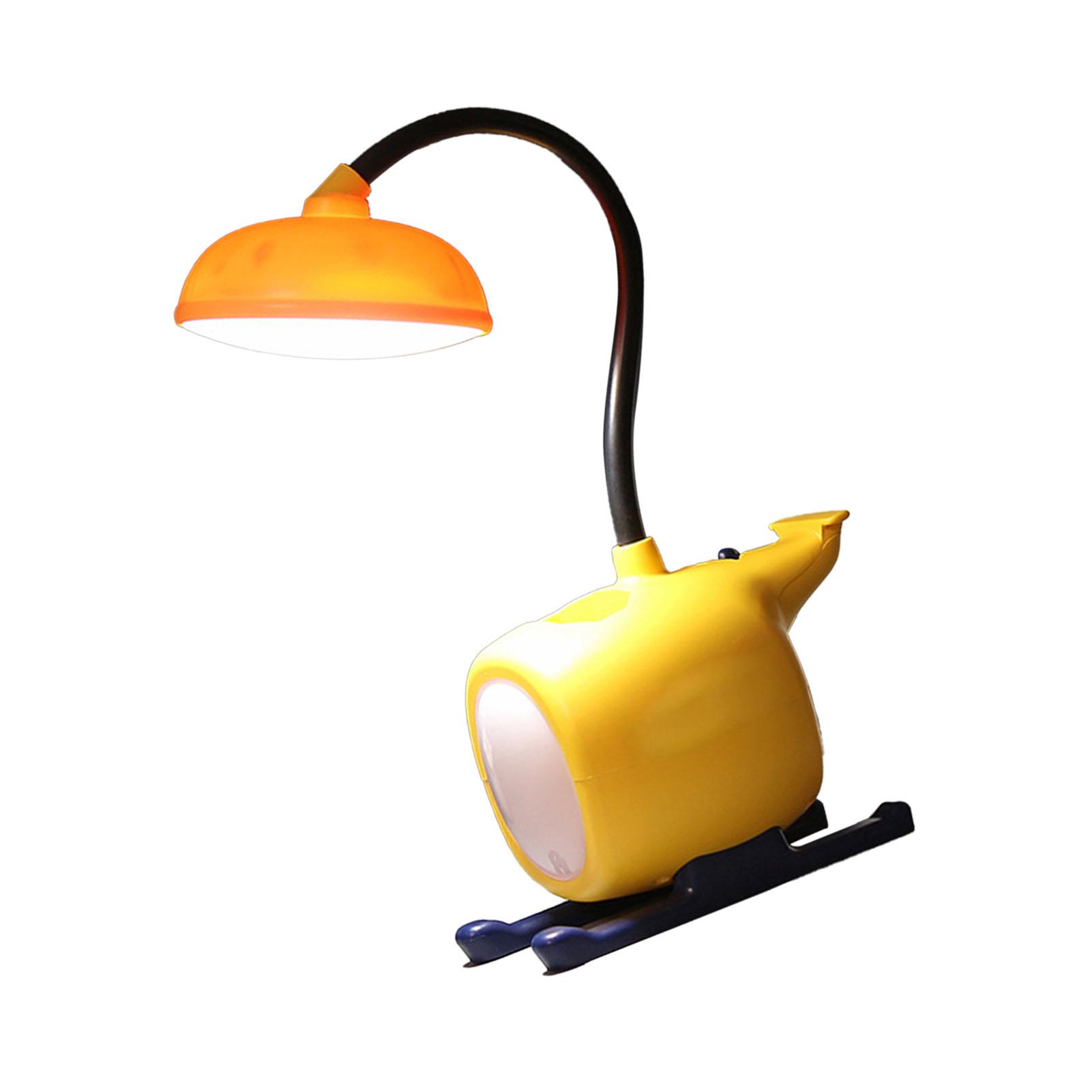 

Cartoon LED Desk Lamp Cute Airplane Shape Rechargeable Table Foldable Eye Care Light Yellow жовтий