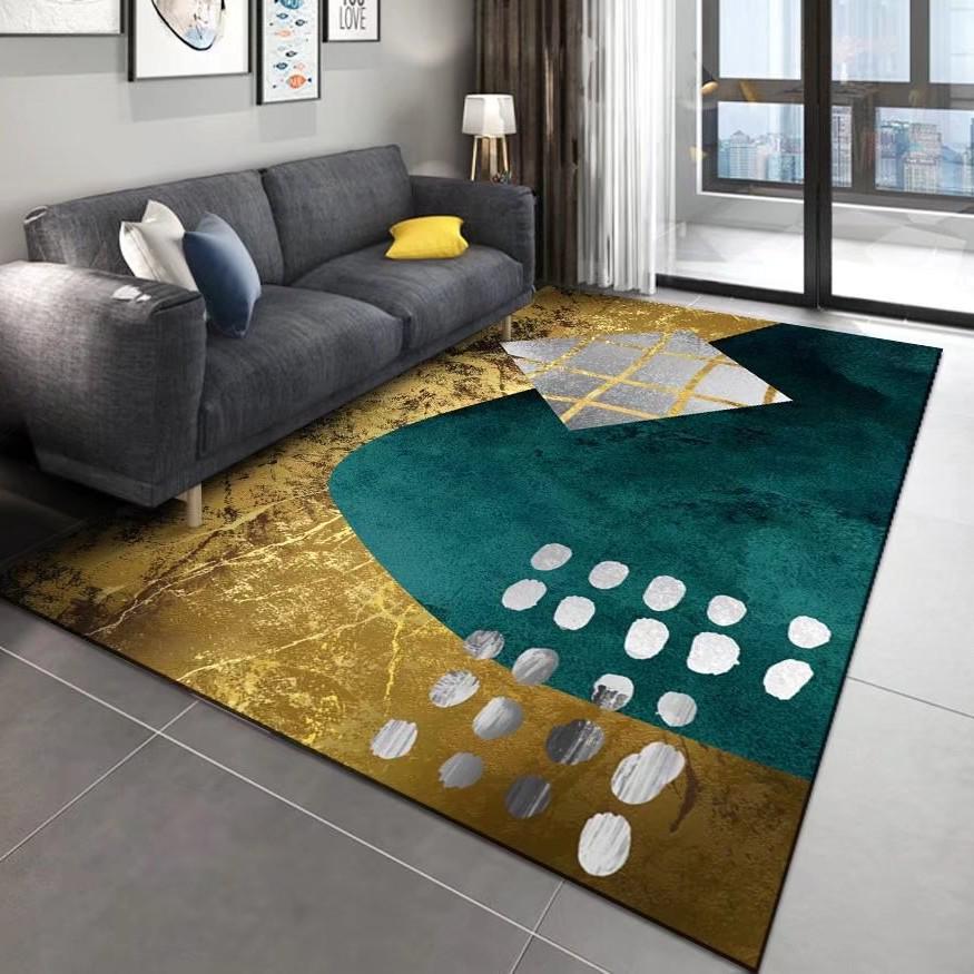 Nordischer Geometrischer Minimalistischer Leichter Luxusteppich: Schlafzimmer, Erkerfenster, Nachttisch, Couchtisch, Sofa, Fleckenabweisend