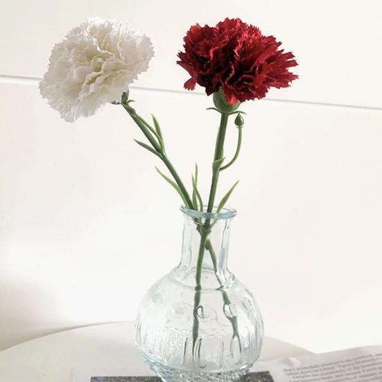 Künstliche Nelkenblume 29 cm Fake Seiden-Nelkenblume mit Einzelstiel für Hochzeit Brautstrauß Jubiläum Geburtstag Haus Esstisch Dekoration