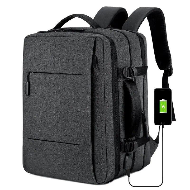 Klassieke reisrugzak Heren Zakelijke rugzak School Uitbreidbare USB-tas Grote capaciteit Laptop Waterdichte moderugzak