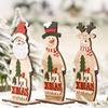 Wood Christmas Decoration Santa Claus Table Craft Ornament Xmas New Year Party Wedding Home Decor Supplies