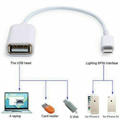 For Apple Interface Male To USB Female OTG Adapter Cable for Apple iPhone 5 5s 6 6s Plus 7