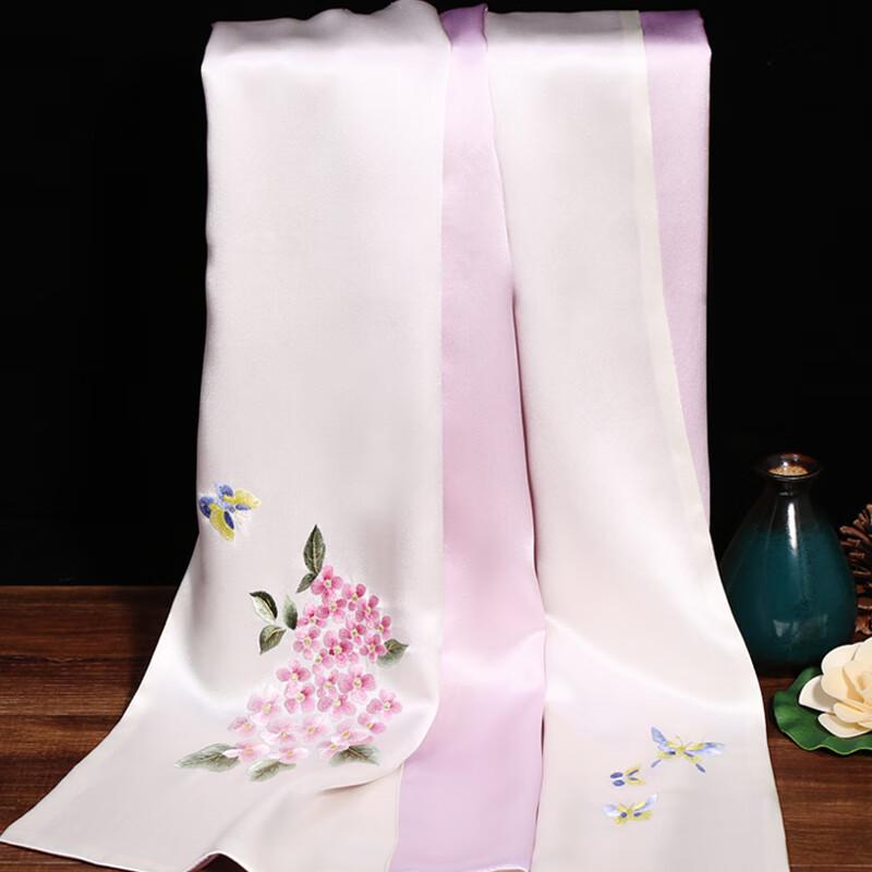 SIYUTANG Suzhou Embroidery Magnolia Silk Scarf