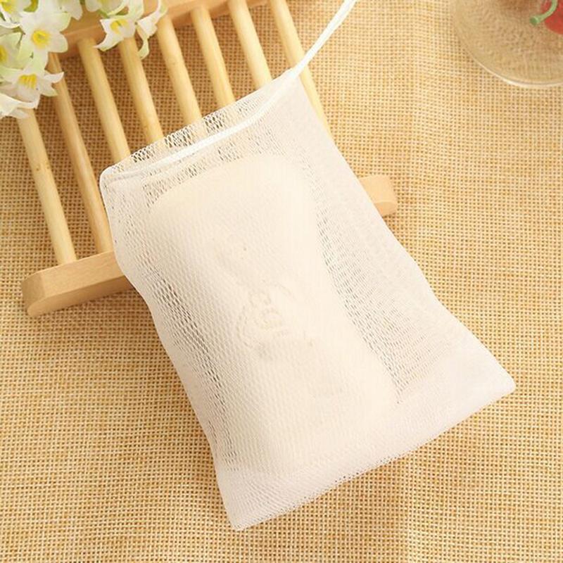 Mesh Foaming Soap Bags Facial Cleanser Foam Bag Drawstring Shower Bubble Foam Net Bath Body Washing Household Cleaning Supplies