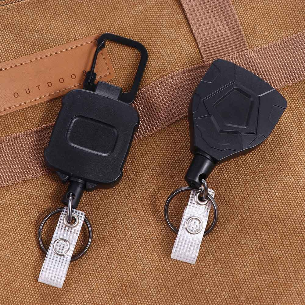 Badge Holder Anti-theft Name Tag Easy-to-pull Buckle Badge Reel Retractable Key Ring ID Card Holder