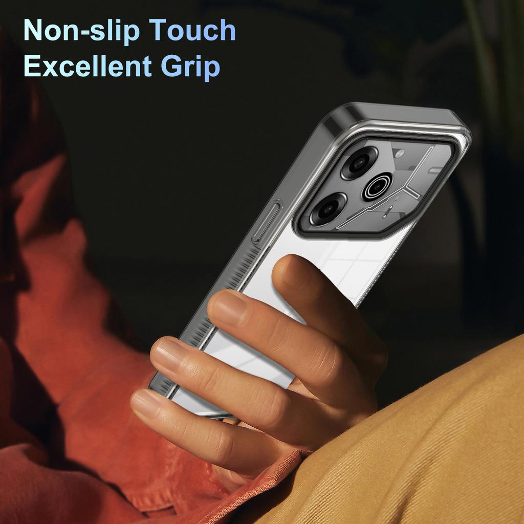 For TECNO Pova 6 Pro 5G Clear Phone Case TPU+PC Anti-Slip Drop-Proof Back Cover