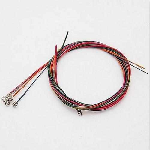 Rainbow Colorful Guitar Strings for Acoustic Folk Guitar Classic Guitar Multi Color Acoustic Guitar Steel Strings 6pcs