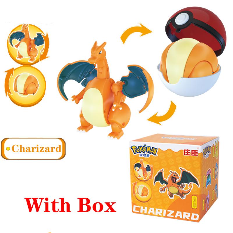 New Pok é mon Pok é Ball Transformation Ball Pikachu Charmander Eevee PVC Model Parent Child Interactive Toy Birthday Gift toys