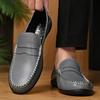 2024 New Fashion Luxury Brand Loafers Men Slip-on Leather Black Business Leather Shoes Flat Shoes Breathable Casual Shoes Office