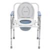 Toilet Foldable Adjustable Commode Chair Closestool Chamber Pot For Elderly Men Silver Stainless Steel Portable Potty Chair