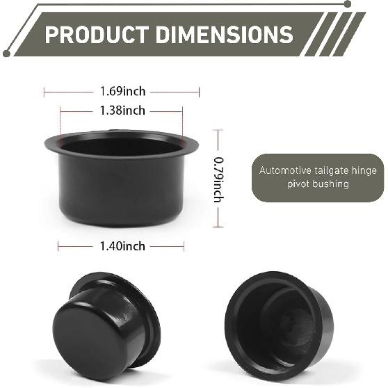 WZP 4PCS Tailgate Bushing Kit, ABS Tail Gate Shock Kit, Tailgate Hinge Pivot Bushing, Replace for E7TZ99430B22A F6TZ99430B23AA, Compatible with Dodge