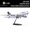 A380 Lufthansa Airplane Model 1/160 Scale 50.5CM Airline W Light and Wheel Diecast Plastic Plane For Collection Office Decor