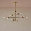 Modern Sputnik Chandelier, Brass Globe Pendant Light, Mid Century Modern Lighting, 6 Light Ceiling Fixture, Dining Room Gold Chandelier