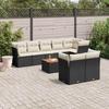 VidaXL Garden Lounge Set with Cushions 9 Pcs, Patio Sofas, Furniture Set, Outdoor Terrace Furniture, Black 3256063
