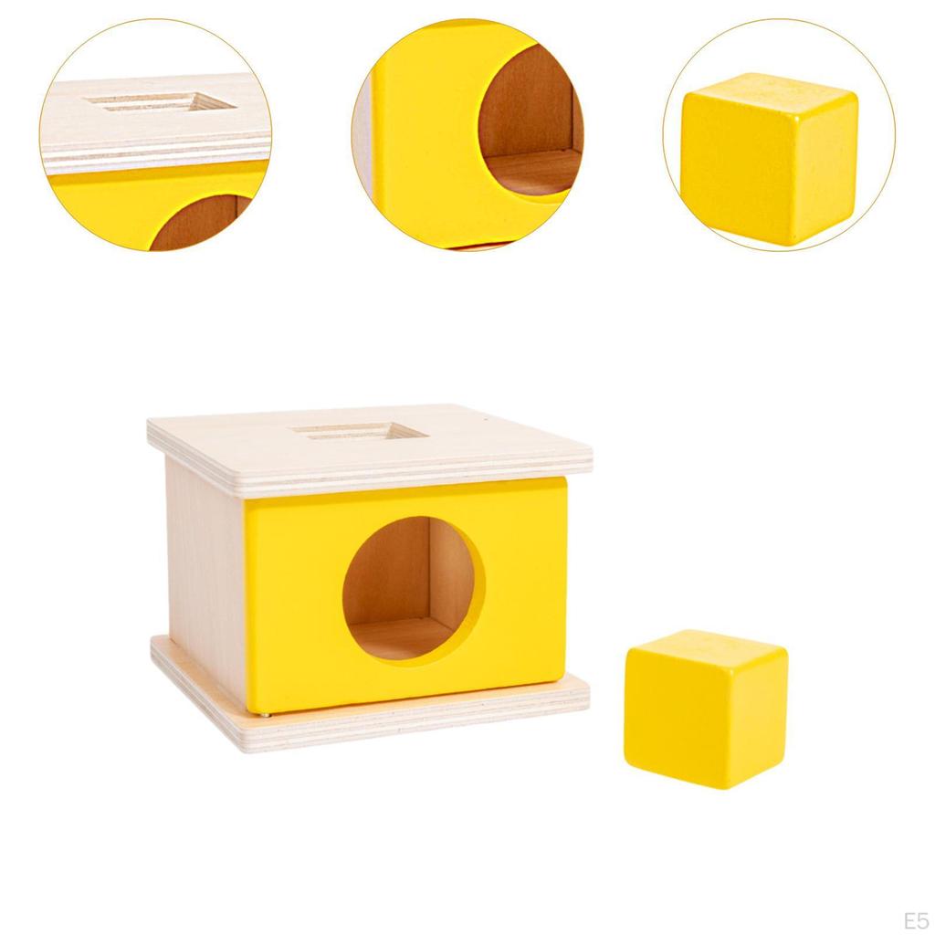 Object Permanence Box Coordination Training Fine Motor Skill Sensory Toy Wooden Block Early
