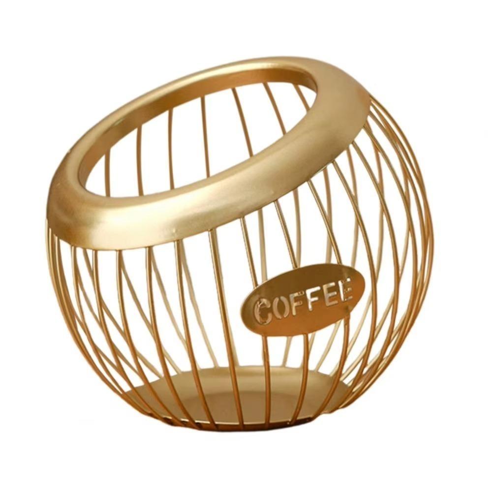 IJzeren Koffiepadhouder Grote Capaciteit Multifunctioneel Espresso Capsule Houder Container Snack Fruit Organizer