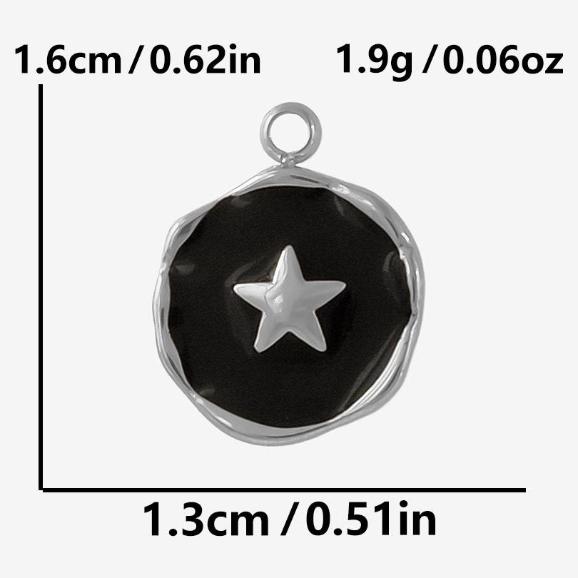 6pcs Punk Dark Black Stainless Steel Enamel Charms For Jewelry Making Supplies Sun Heart Cross Ocean Animal Pendant DIY Pendants