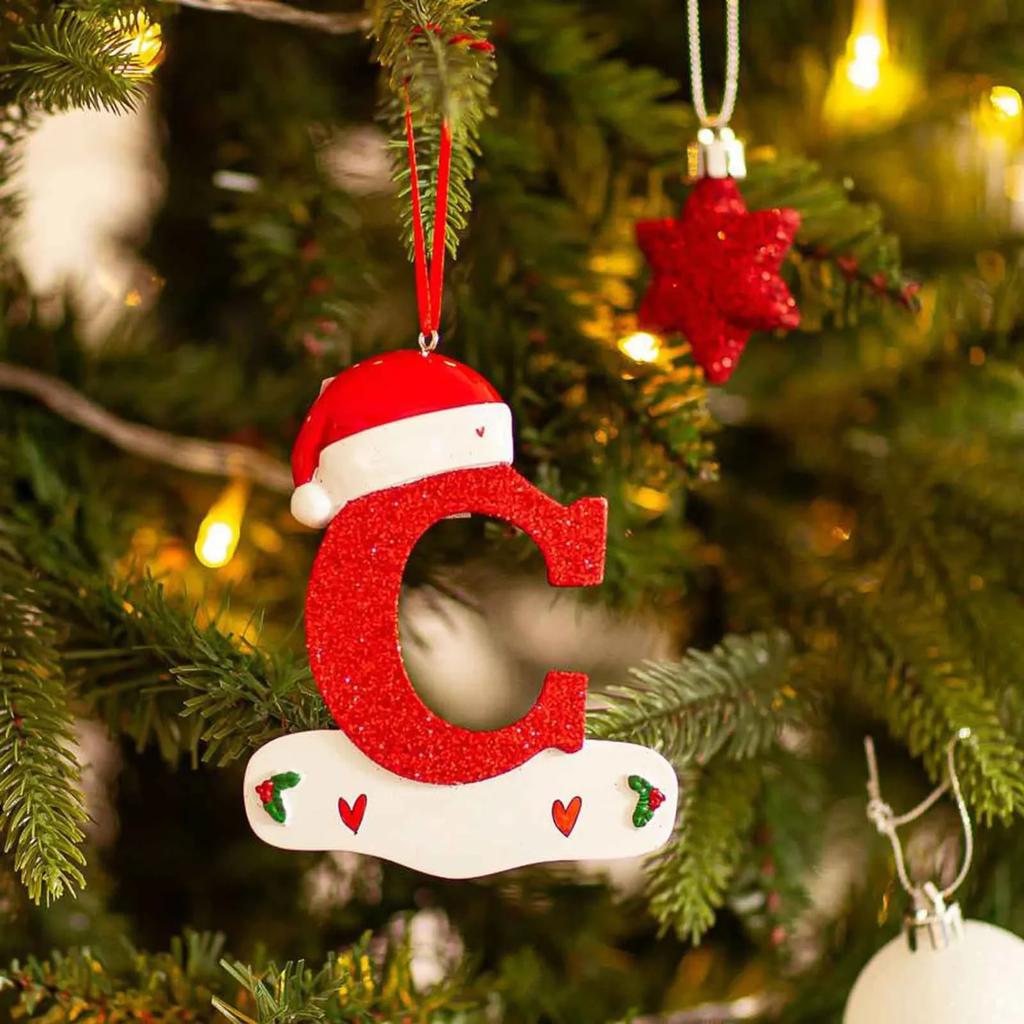 Christmas Tree Decoration Letter Pendant 26 Letters Home Holiday acrylic DIY Pendant Xmas 2025 New Year Decor Ornament navidad