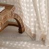 Vintage Plaid Sheer Linen Curtains for Living Room & Bedroom - Light-Permeable, High-End Feel, New Style for Balcony Windows