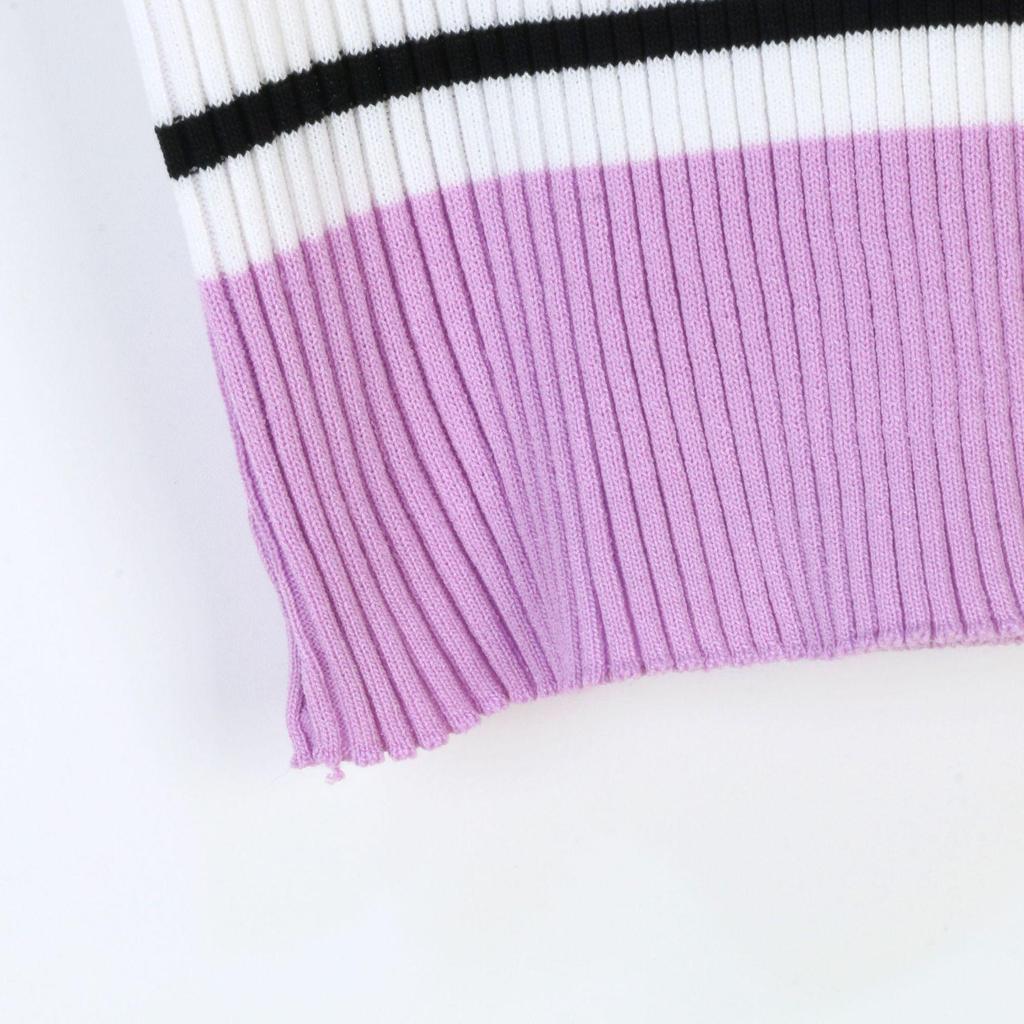 Farbblock Gestreifte Ärmellose Strickweste: Frühlings-/Sommer-Pendlerstil