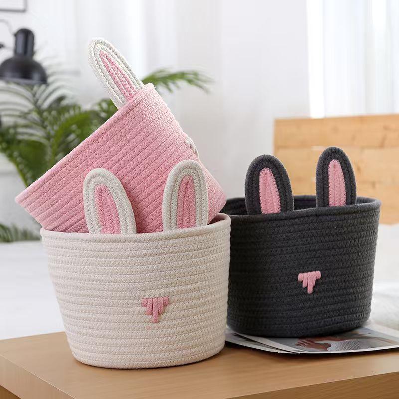 Cotton Rope Woven Storage Basket Keys Cosmetics Snacks Desktop Organiser Nordic Minimalist Home Decor