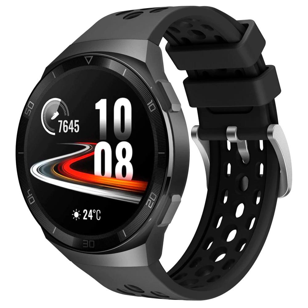 Rubber Universal Sport Strap Alogy Soft Band For Smartwatch 22Mm Black