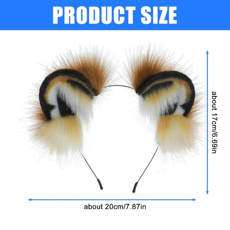Cute Headband for Cat Tiger Ear Shape Hair Hoop Party Headpiece Cosplay Costume