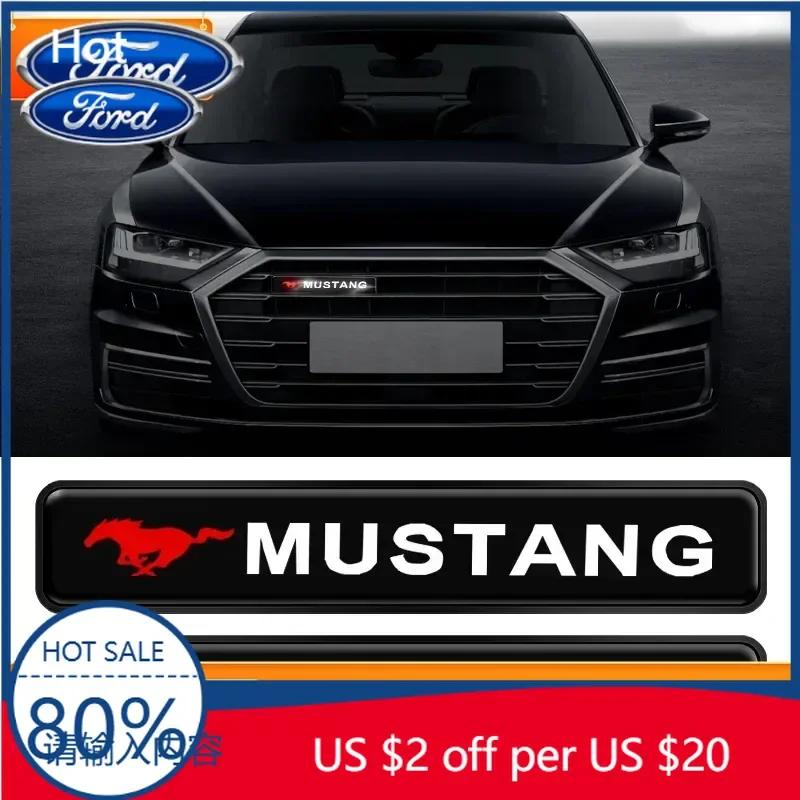 Car Sticker 2026 Ford New 2025 Hot Car Front Hood Grille Emblem LED Waterproof Modified Light For Ford Mustang spoiler Shelby GT nero