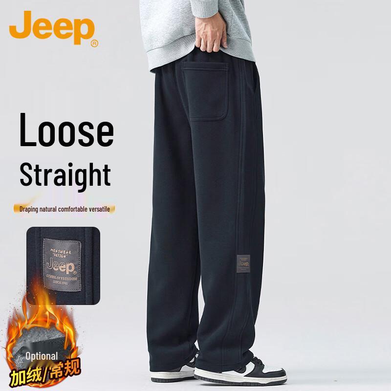

JEEP Men s Autumn/Winter Loose Fit Straight-Leg Casual Sport Trousers 4XL