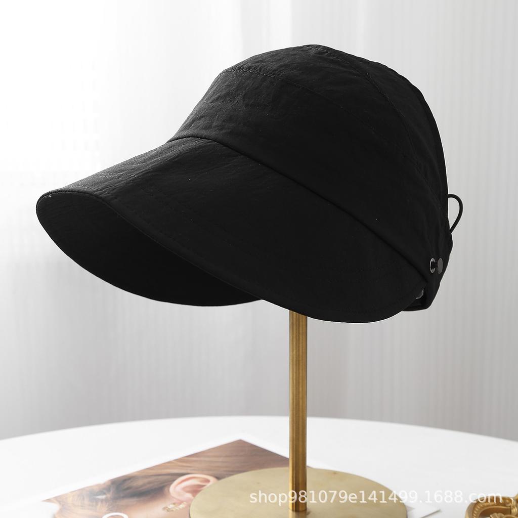 Empty top quick drying duck tongue bucket hat women's early autumn thin sunshade sunscreen hat UV protection can tie ponytail sun hat