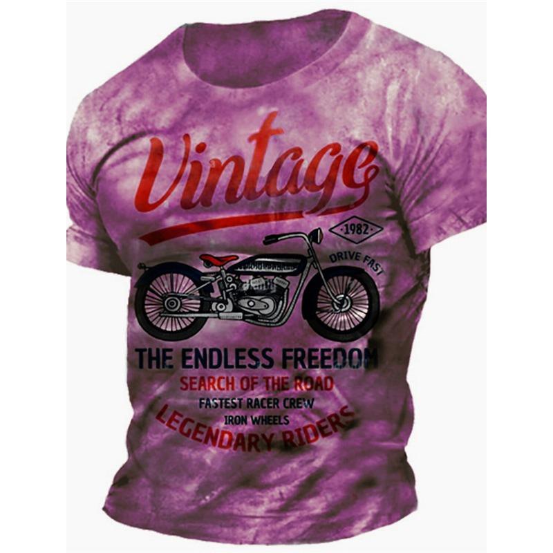 Men's Vintage Isle of Man Tt Motorcycle 3D Printed T-Shirt Personality Street Men's T-Shirt Fitness Oversized T-Shirt