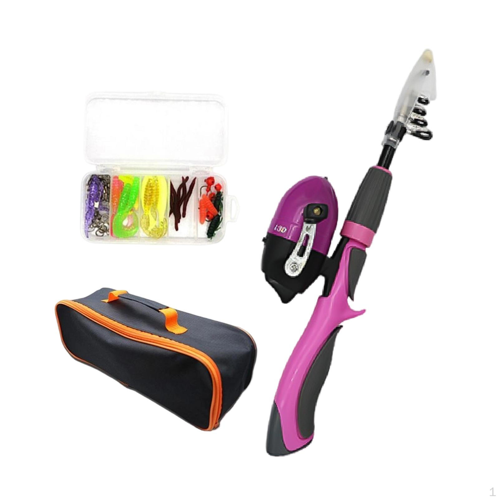 

Kids Fishing Rod with Carry Bag Portable Telescopic and Reel Combo Kits for Outdoor