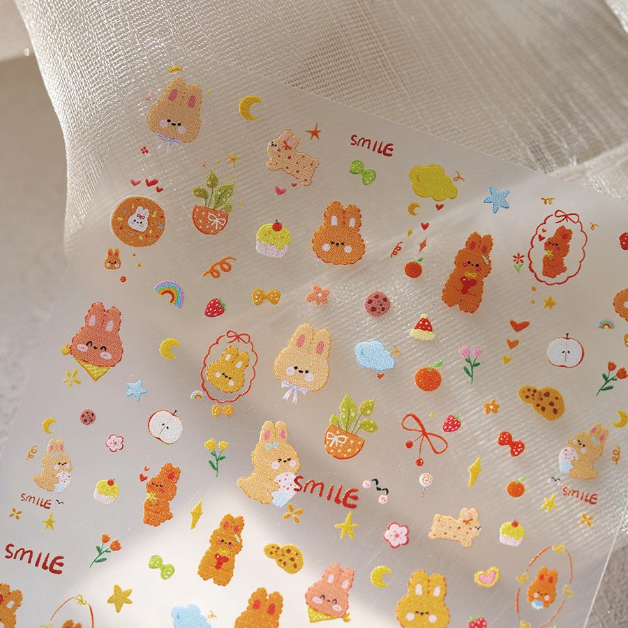 

Thin Edge Adorable Rabbit Graffiti Nail Stickers - Transparent Back (TS-3874)