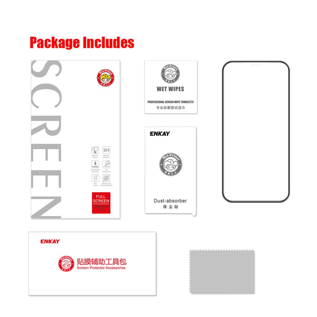 ENKAY HAT PRINCE Full Glue Complete Covering Tempered Glass Screen Protector for iPhone 12 Pro/iPhone 12