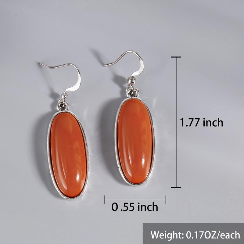 Boucles d'oreilles pendantes Zirconium Synthétique Coupe Ovale Vintage Bijoux Bohèmes Pour Femmes Fête Fiançailles Mariage Décoration